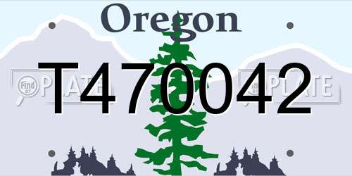 T470042 Oregon License Plate