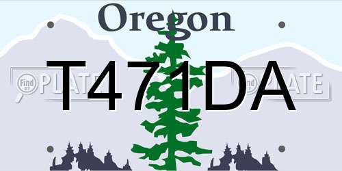 T471DA Oregon License Plate