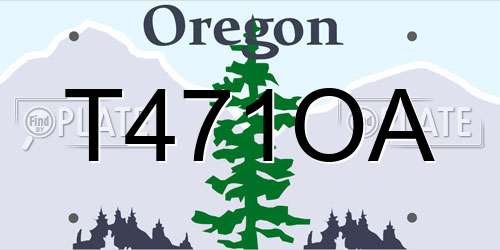 T471OA Oregon License Plate