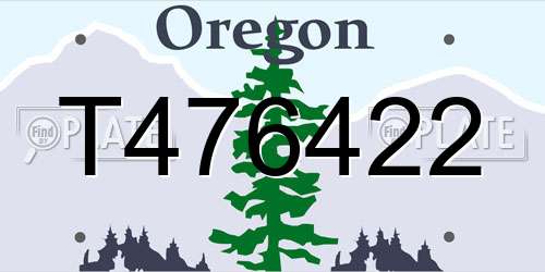 T476422 Oregon License Plate
