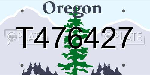 T476427 Oregon License Plate