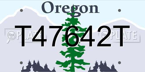 T47642T Oregon License Plate