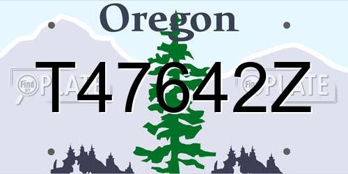 T47642Z Oregon License Plate