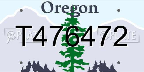 T476472 Oregon License Plate
