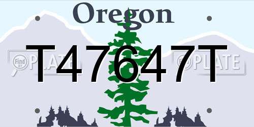 T47647T Oregon License Plate
