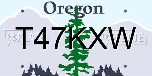 T47KXW Oregon License Plate