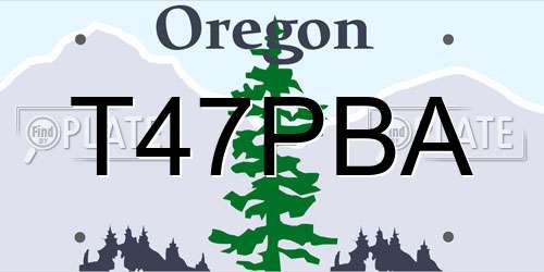 T47PBA Oregon License Plate