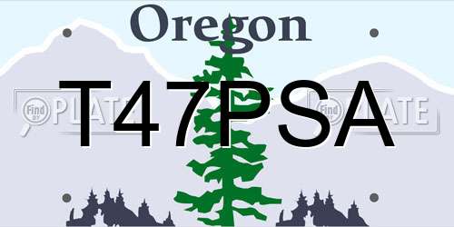 T47PSA Oregon License Plate