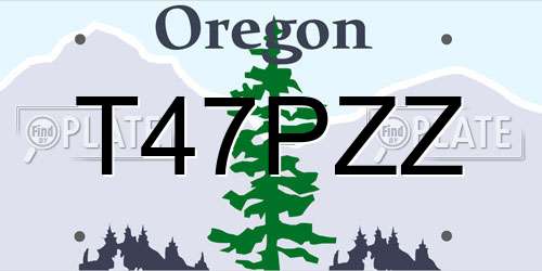 T47PZZ Oregon License Plate