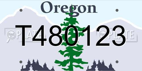 T480123 Oregon License Plate