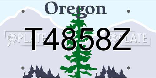 T4858Z Oregon License Plate
