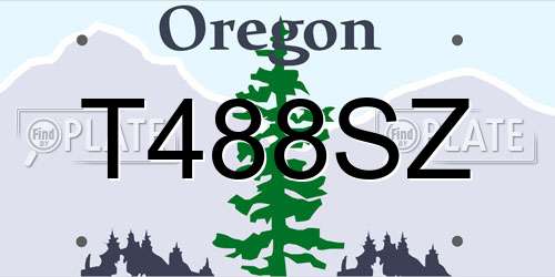 T488SZ Oregon License Plate