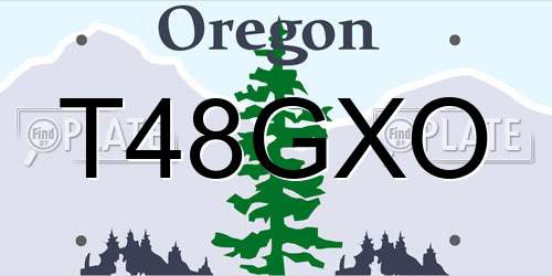 T48GXO Oregon License Plate
