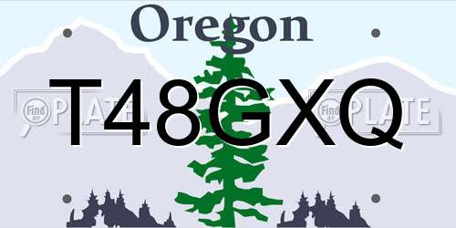 T48GXQ Oregon License Plate