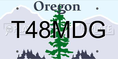 T48MDG Oregon License Plate