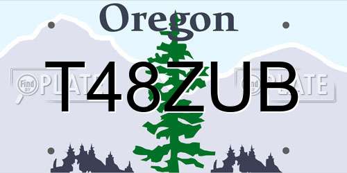 T48ZUB Oregon License Plate