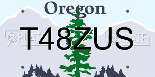 T48ZUS Oregon License Plate