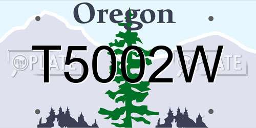 T5002W Oregon License Plate