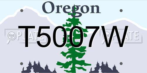 T5007W Oregon License Plate