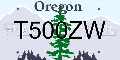 T500ZW Oregon License Plate