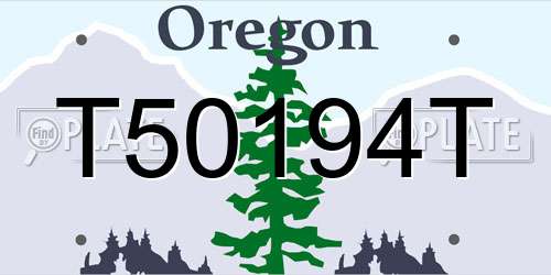 T50194T Oregon License Plate