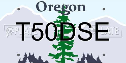 T50DSE Oregon License Plate