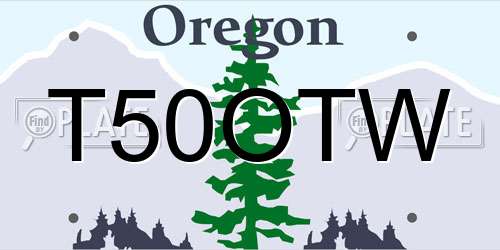T50OTW Oregon License Plate
