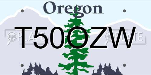 T50OZW Oregon License Plate