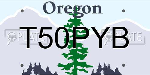T50PYB Oregon License Plate
