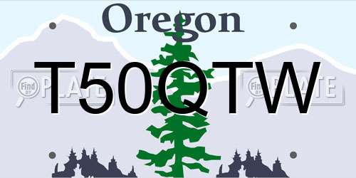 T50QTW Oregon License Plate