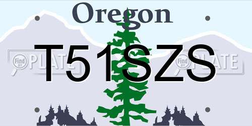 T51SZS Oregon License Plate