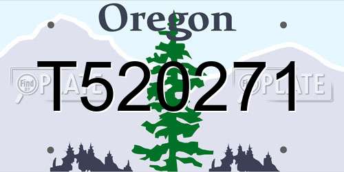 T520271 Oregon License Plate