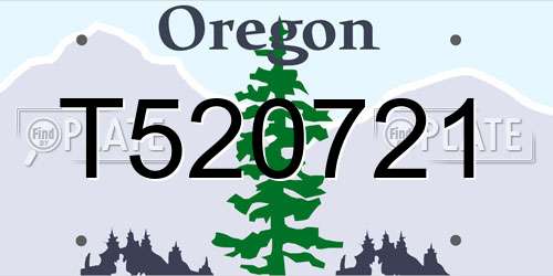 T520721 Oregon License Plate