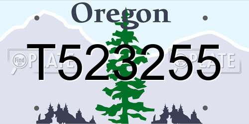 T523255 Oregon License Plate