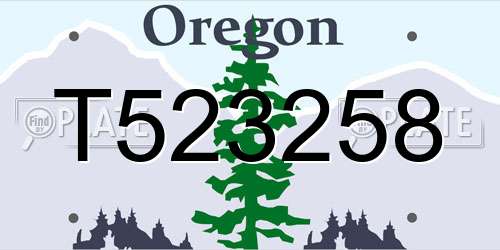 T523258 Oregon License Plate