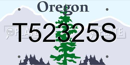 T52325S Oregon License Plate