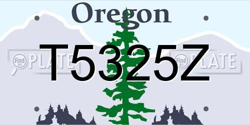 T5325Z Oregon License Plate