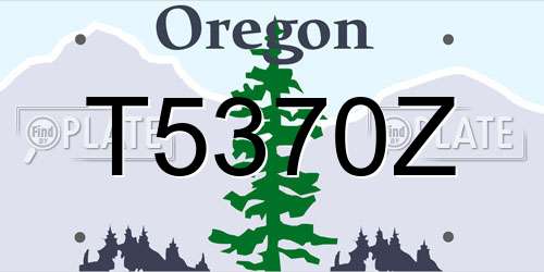 T5370Z Oregon License Plate