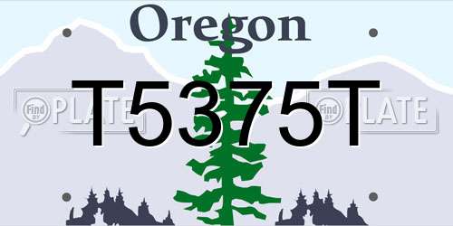 T5375T Oregon License Plate