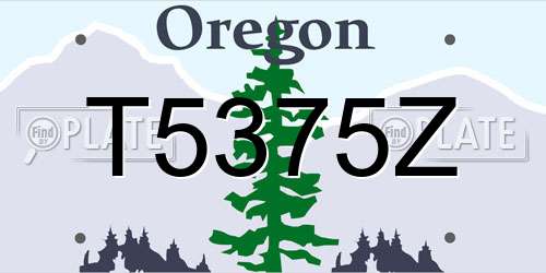 T5375Z Oregon License Plate