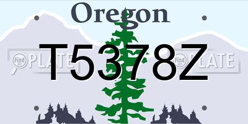 T5378Z Oregon License Plate