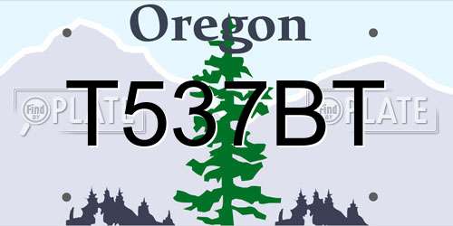 T537BT Oregon License Plate
