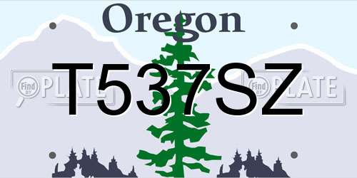 T537SZ Oregon License Plate