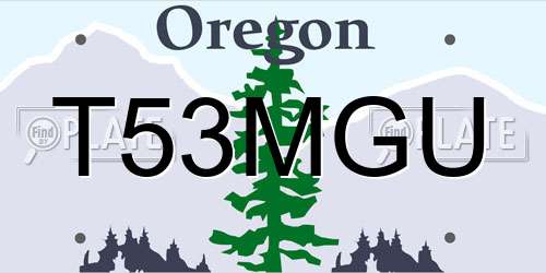 T53MGU Oregon License Plate