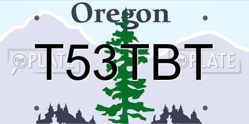 T53TBT Oregon License Plate