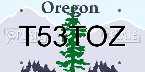 T53TOZ Oregon License Plate