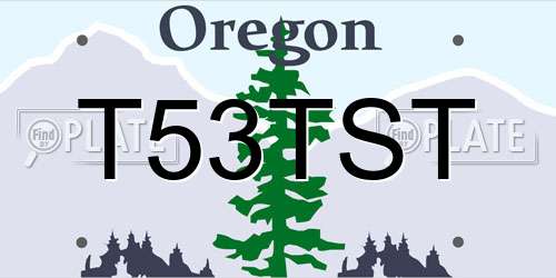 T53TST Oregon License Plate