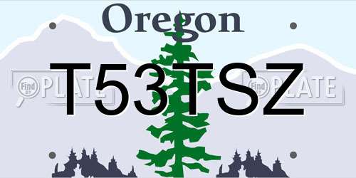 T53TSZ Oregon License Plate