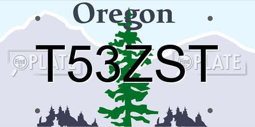 T53ZST Oregon License Plate