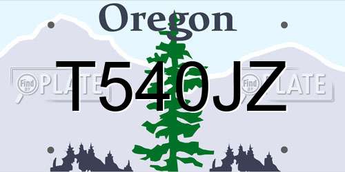 T540JZ Oregon License Plate